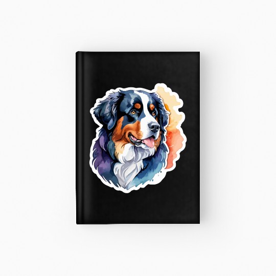 Bernese Mountain Dog Watercolor Hardcover Journal