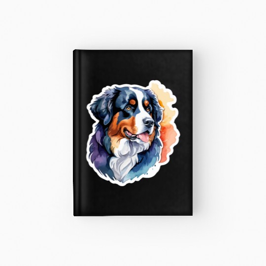 Bernese Mountain Dog Watercolor Hardcover Journal