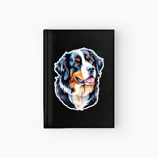 Bernese Mountain Dog Watercolor Hardcover Journal