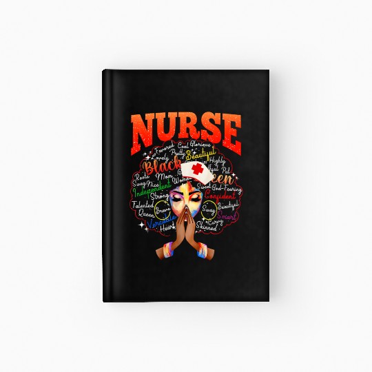 Black Nurse History BLM Afro Hardcover Journal