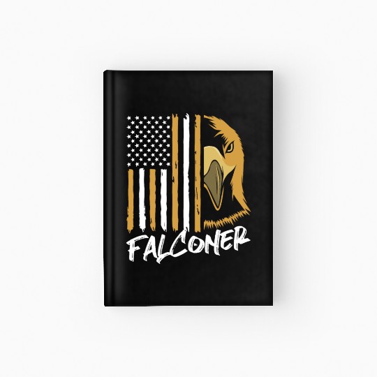 4th Of July US Flag Falcon Bird Lover Falconry Hardcover Journal