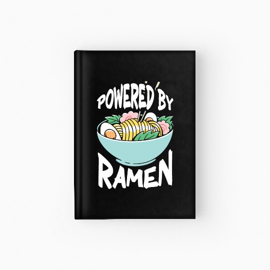 Powered By Ramen Anime Japanese Soup Cup Noodle Hardcover Journal