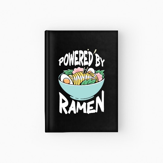 Powered By Ramen Anime Japanese Soup Cup Noodle Hardcover Journal