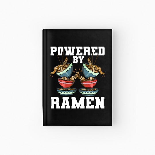 Powered By Ramen Anime Japanese Soup Cup Noodle Hardcover Journal