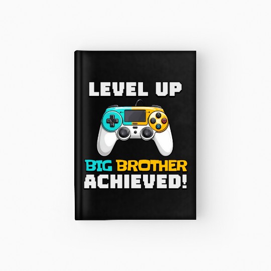 Funny Big Brother Level Up Hardcover Journal