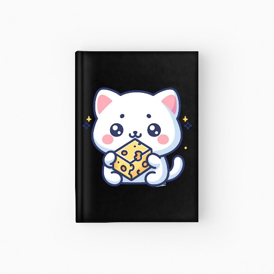 Cheese Cube Cat Hardcover Journal