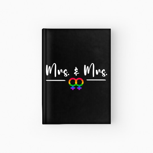 Gay Lesbian LGBT Wedding for Mr and Mrs Honeymoon Hardcover Journal