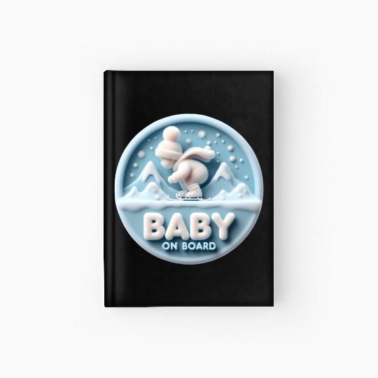 Baby on Board Skateboard Announcement Hardcover Journal