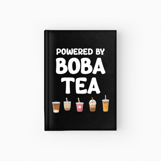 Powered By Boba Tea Bubble Japan K-pop Korean Hardcover Journal