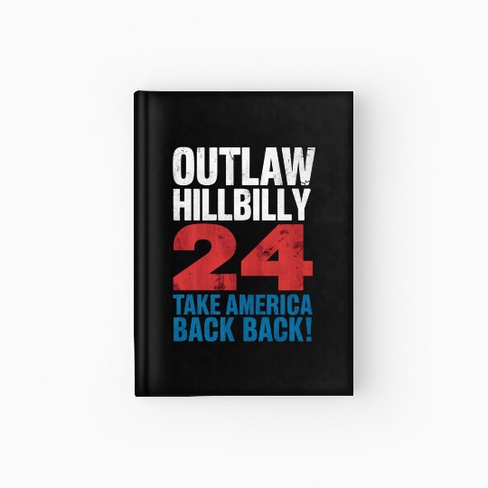 Trump Vance 2024 Outlaw Hillbilly US Flag Vintage Hardcover Journal