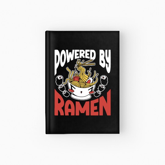 Powered By Ramen Anime Japanese Soup Cup Noodle Hardcover Journal