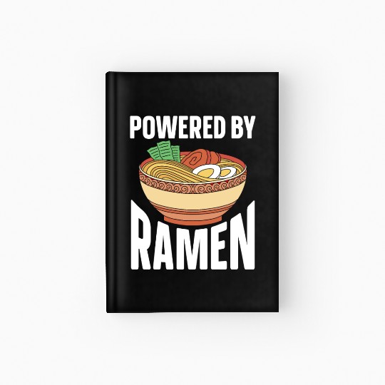 Powered By Ramen Anime Japanese Soup Cup Noodle Hardcover Journal