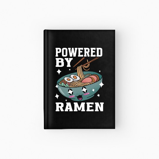 Powered By Ramen Anime Japanese Soup Cup Noodle Hardcover Journal