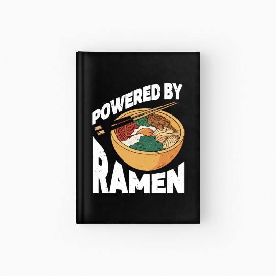 Powered By Ramen Anime Japanese Soup Cup Noodle Hardcover Journal