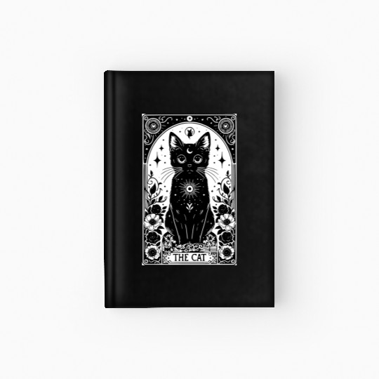Black Cat Tarot Card Hardcover Journal