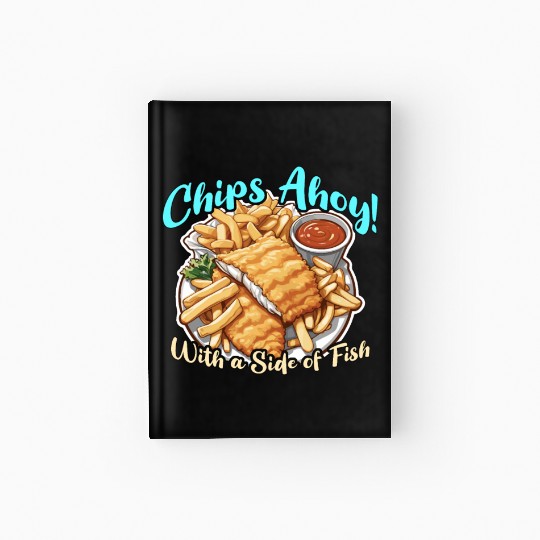 Fish And Chips Chips Ahoy With A British Cuisine Hardcover Journal