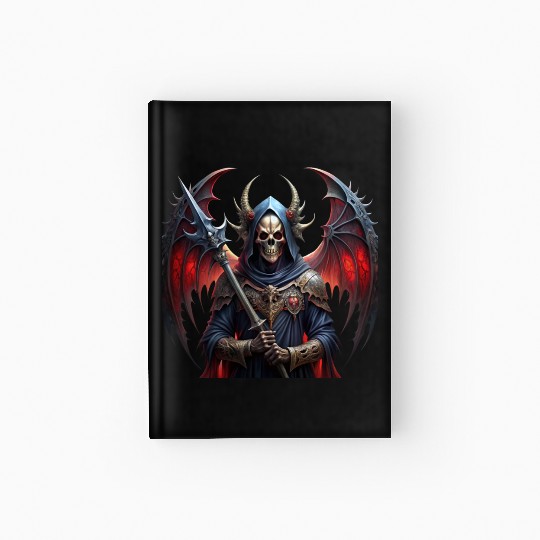 Mysterious skull with giant vampire wings Hardcover Journal