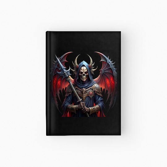 Mysterious skull with giant vampire wings Hardcover Journal