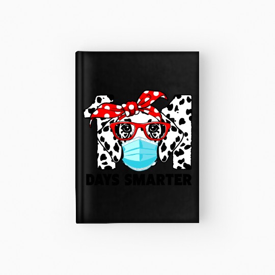 101 Days Smarter Dalmatian Dog Face Mask 100th Hardcover Journal