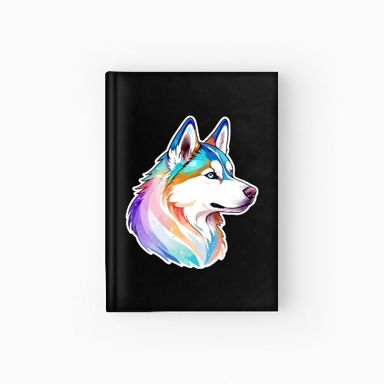Siberian Husky Watercolor Hardcover Journal