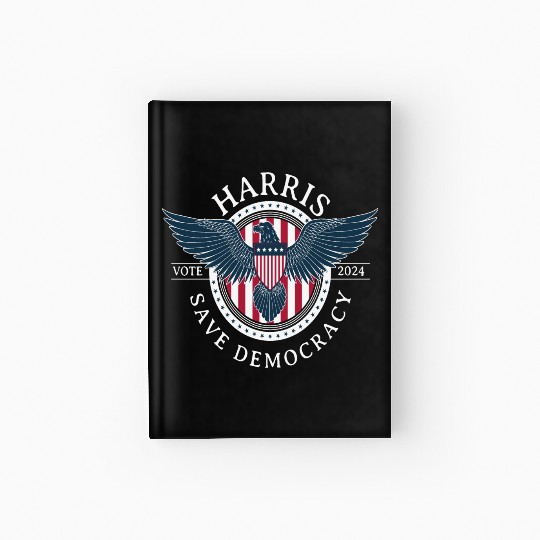 Kamala Harris Save Democracy Vote 2024 Hardcover Journal