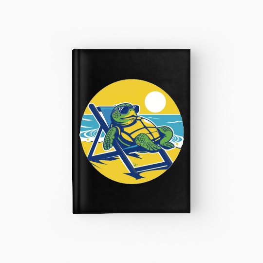 Sea Turtle Chillin on the Beach Hardcover Journal