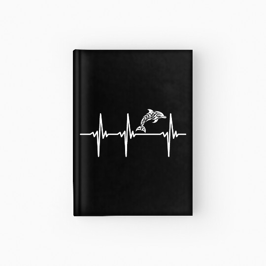 Heartbeat For Dolphins In T Tattoo Style Hardcover Journal