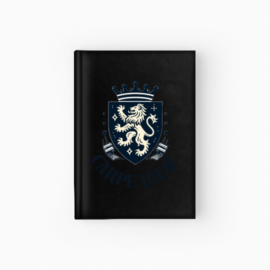 Carpe Diem - Elegant Heraldic Crest With Lion and Hardcover Journal