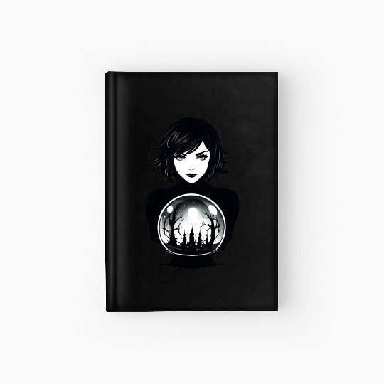 Witchy Woman Gazing into a Crystal Ball Hardcover Journal