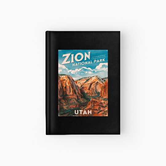 Vintage Travel Zion National Park Utah Landscape Hardcover Journal