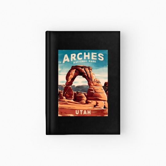Vintage Travel Arches National Park Utah Landscape Hardcover Journal