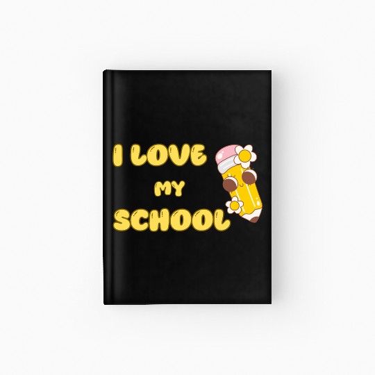 Cute "I Love My School" Pencil Design Hardcover Journal