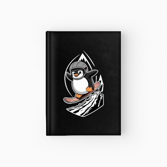 Snowboarding Penguin Adventure Hardcover Journal