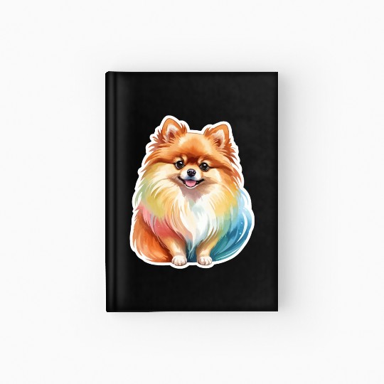 Pomeranian Watercolor Hardcover Journal