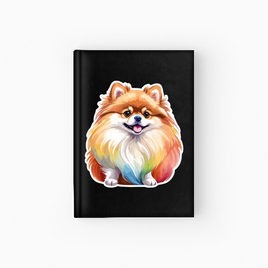 Pomeranian Watercolor Hardcover Journal