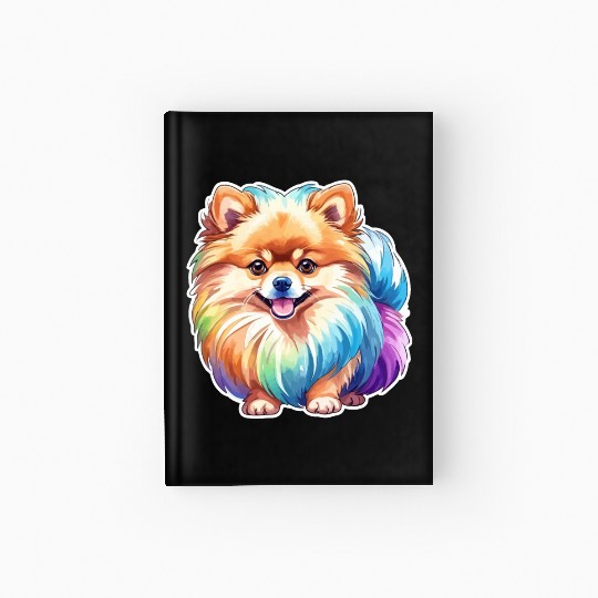 Pomeranian Watercolor Hardcover Journal