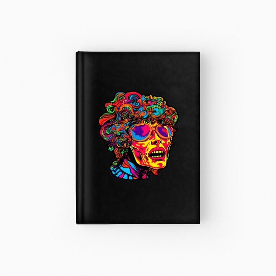 80's Psychedelic Raver - Trippy Retro Festival Hardcover Journal