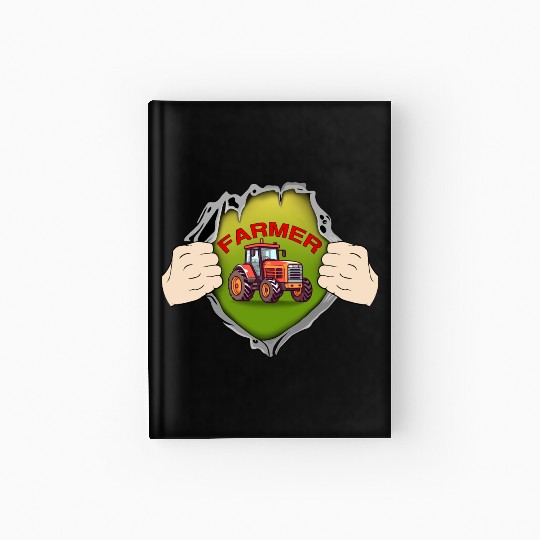 Super farmer Open Chest tractor love Agriculture C Hardcover Journal
