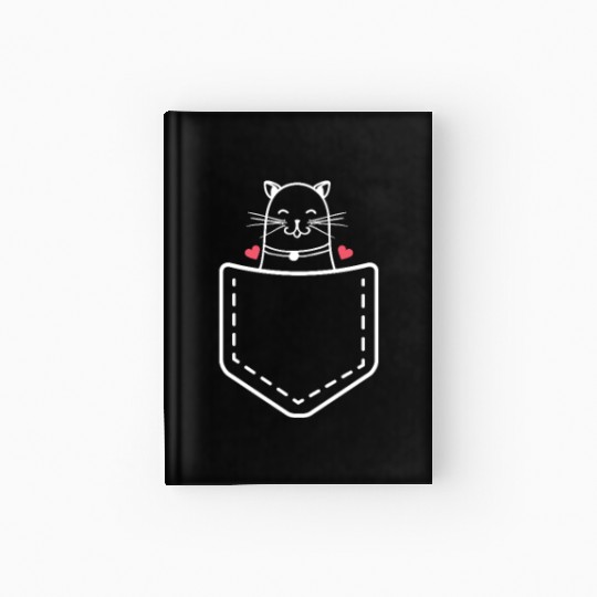 Kitten In My Pocket Hardcover Journal - Funny Cute Cat Lover