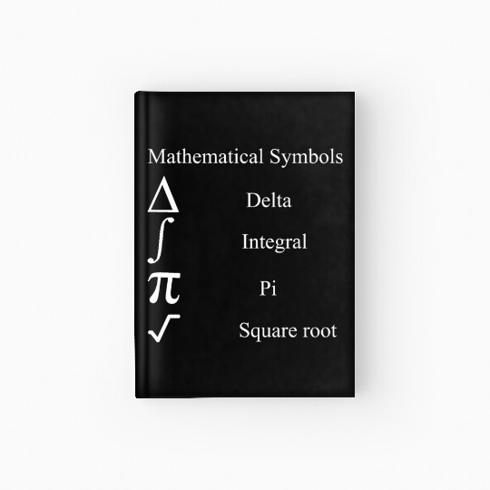 mathematical symbols Pi Square root Integral Delta Hardcover Journal
