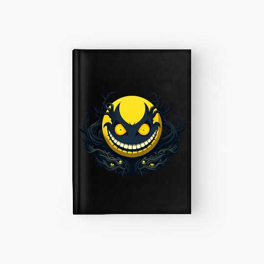 Bright yellow face with sinister twists. Hardcover Journal
