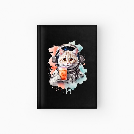 Space Cat Japanese Retro Kawaii Cute Kawaii Astron Hardcover Journal