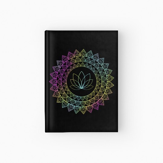 Retro Colorful Lotus Zen Meditation Hardcover Journal