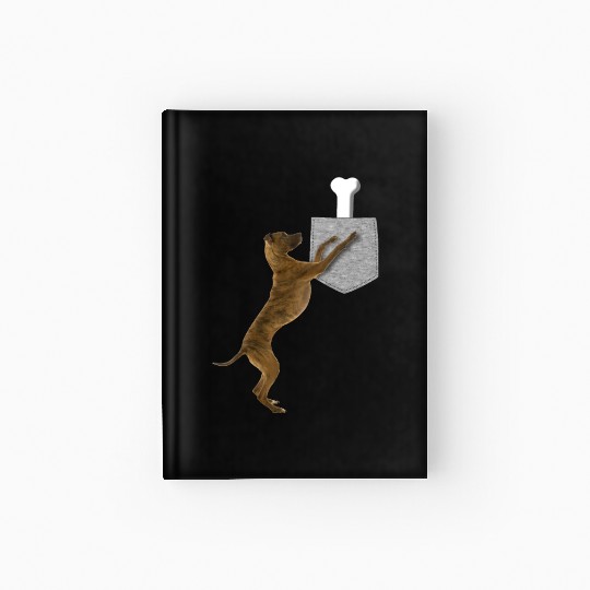 Dog Reaching For Bone In Your Fake Pocket Animal Hardcover Journal