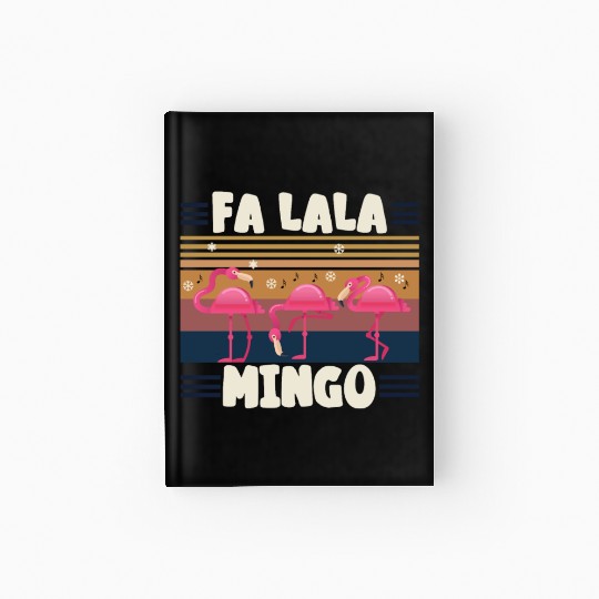 Candy Cane Flamingoes Fa La La MINGO Flamingo Hardcover Journal