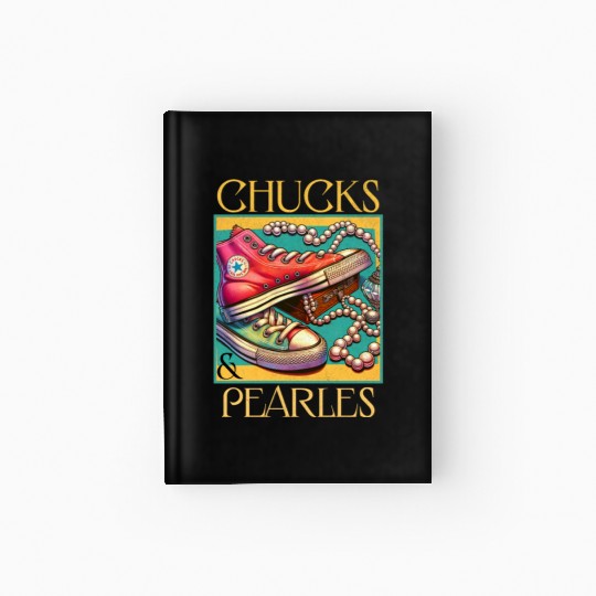 Chucks And Pearls I'M With Her Kamala Hardcover Journal