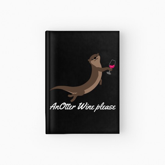 Otter with Wine Otters Hardcover Journal
