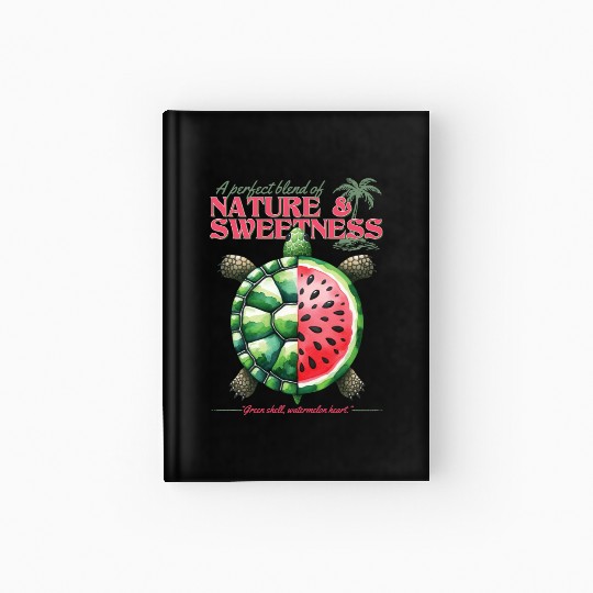 Watermelon Turtle Lover Funny Summer Design Hardcover Journal