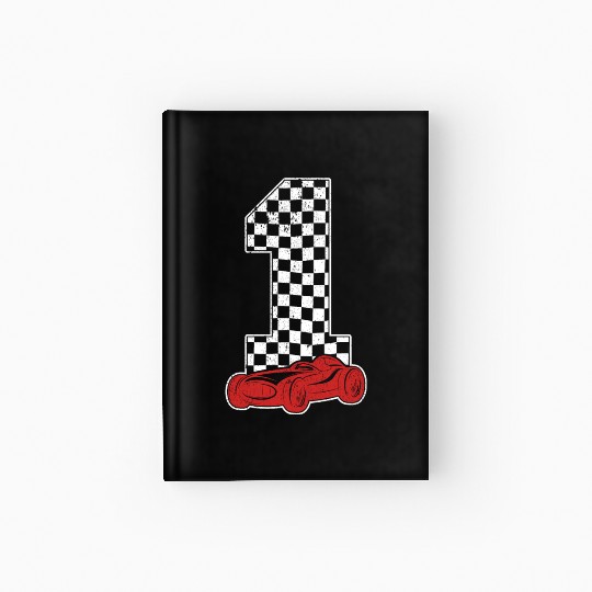 01 Year Old Pit Crew Boy Car Racing 1st Birthday Hardcover Journal