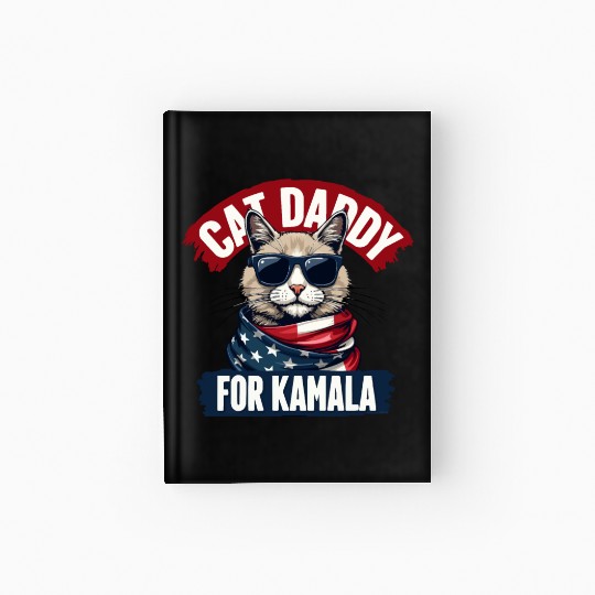 Cat Daddies for Kamala Funny Cat Dad Vote Election Hardcover Journal
